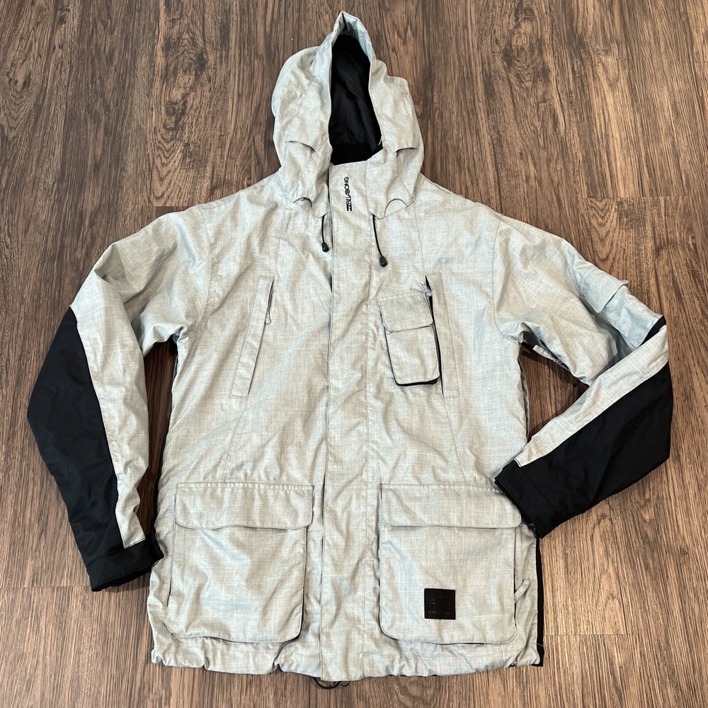 Billabong 10K Waterproof Breathability Ski Gray Rain Rasta Jacket Mens Large M